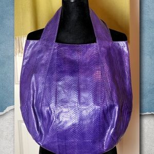 Beirn Jenna Watersnake Hobo Bag in Purple